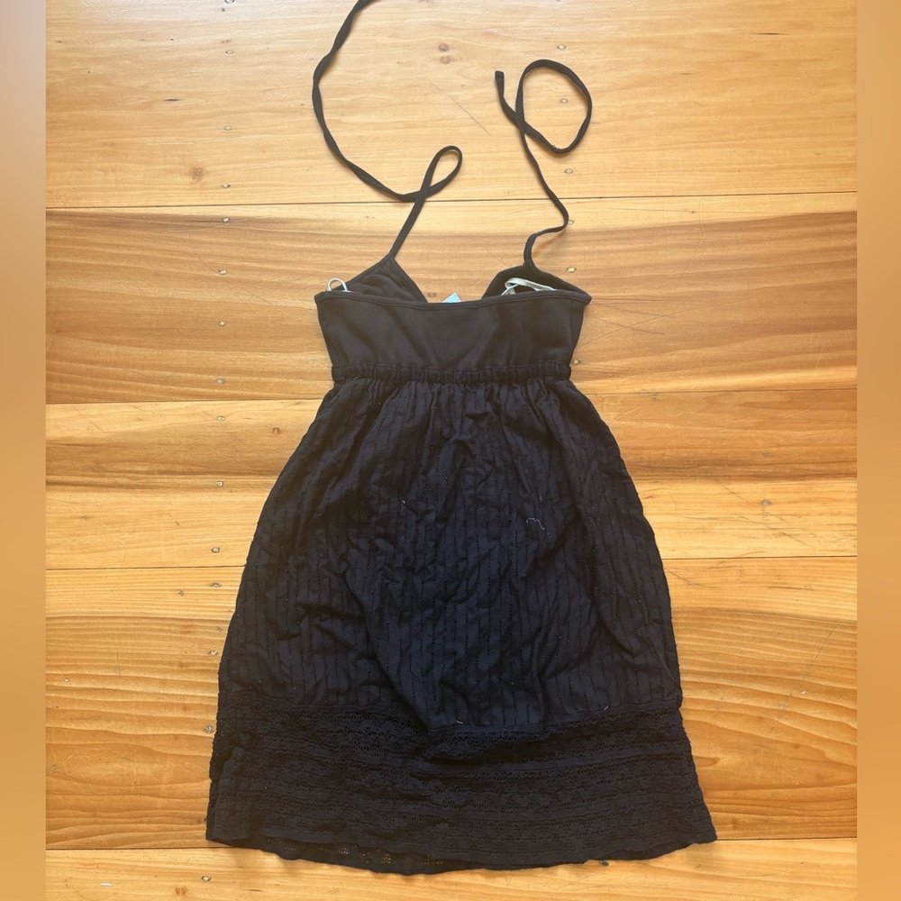 Vintage Black Summery Crochet Halter neck Dress Rip Curl Size Small - Picture 4 of 4